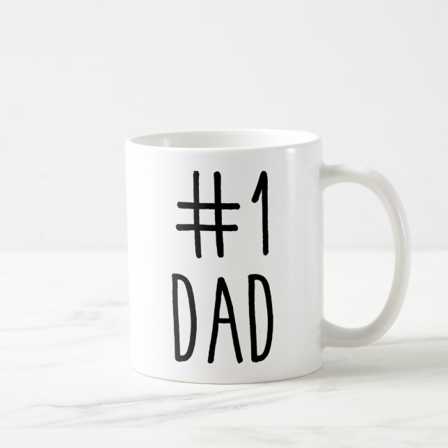 #1 Dad Coffee Mug, Number One Dad, Father's Day Coffee Mug (Right)