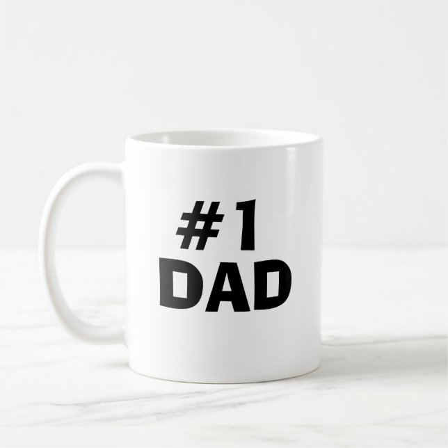 #1 Dad Custom Photo Father's Day Gift Coffee Mug (Left)