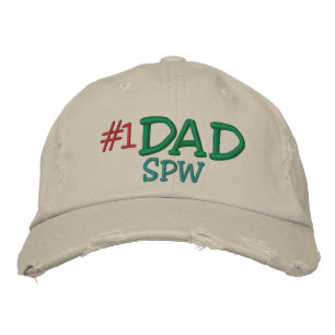 #1 DAD ... ; ) EMBROIDERED BASEBALL CAP