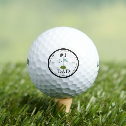 1 Dad  Fathers Day Gift Golf Balls