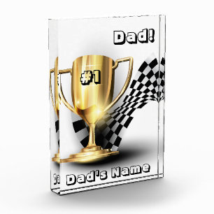 #1 Dad Father's Day Gold Trophy Award