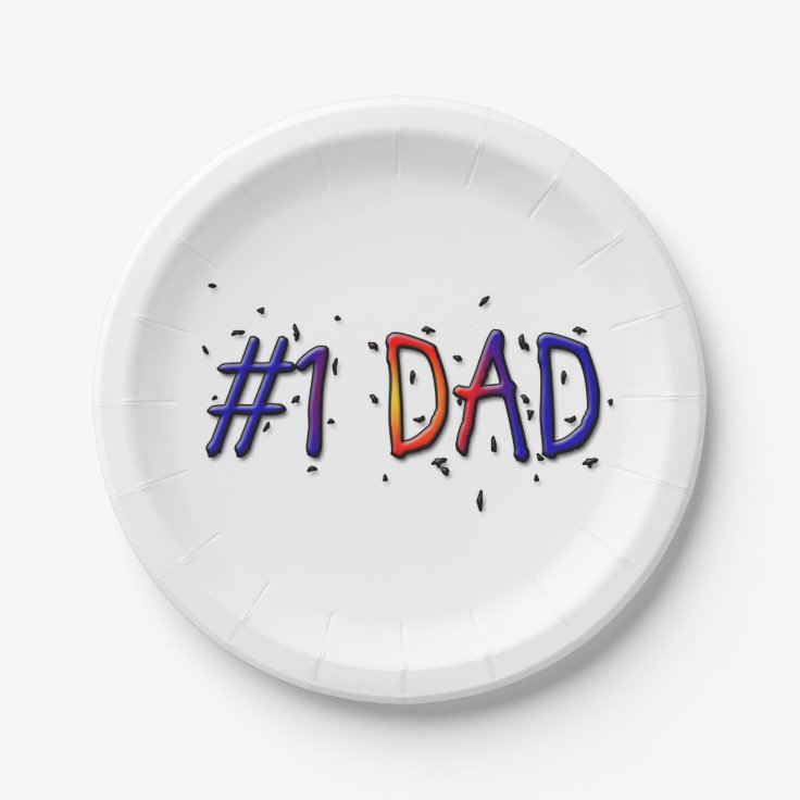1 Dad Father's Day Paper Plates Zazzle