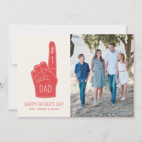 1 Dad Foam Finger Fathers Day Photo Card