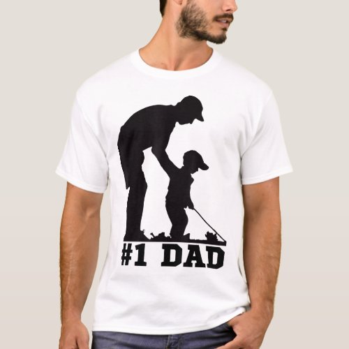 1 Dad Golfing Golf Fathers Day Father Son Tee