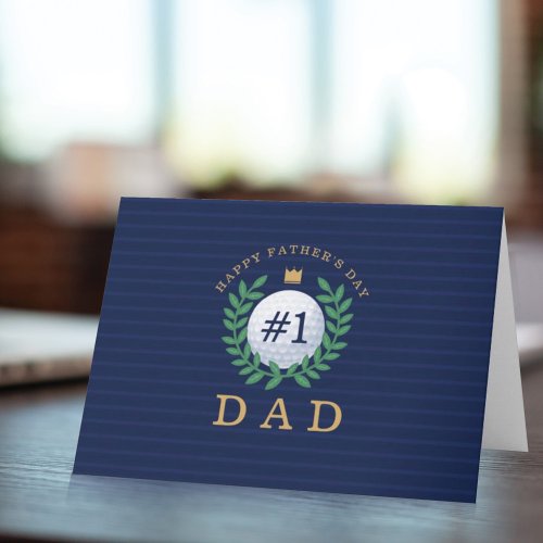 1 Dad Happy Fathers Day Golf Theme Card