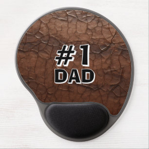 #1 Dad Leather-look Gel Mouse Pad