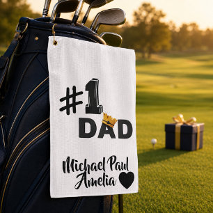 #1 Dad Love Personalized Golf Towel