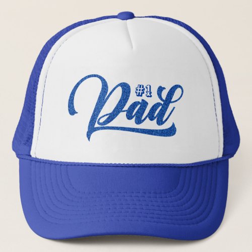 1 Dad_Modern blue typography Trucker Hat