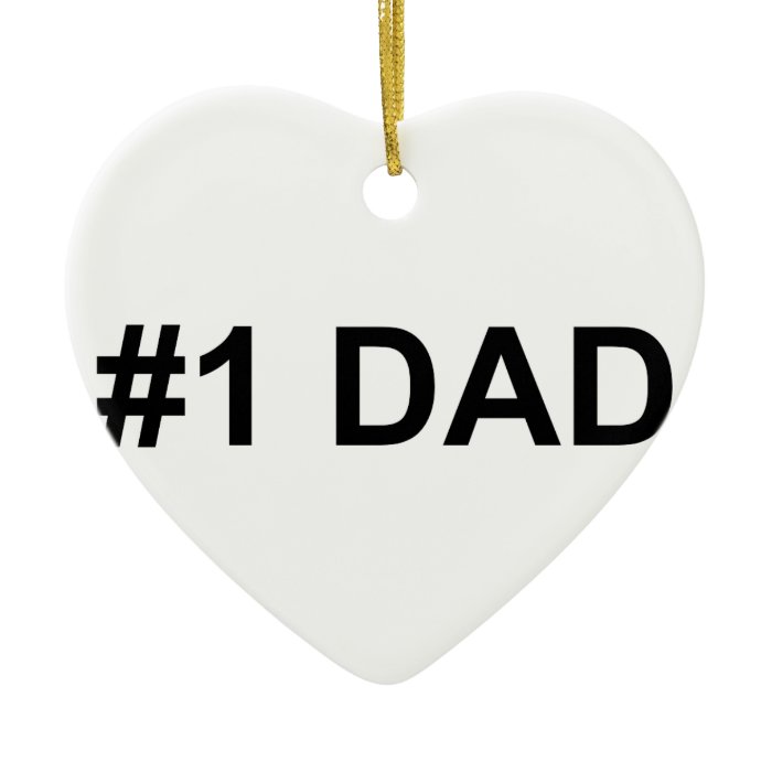 #1 Dad  Number 1 Dad  Happy Father's Day Christmas Tree Ornament