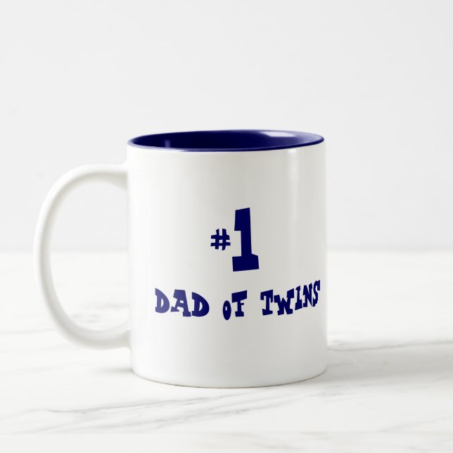 #1 dad of twins Two-Tone coffee mug (Left)