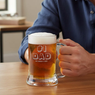 #1 Dad Personalized Name Engraved Father's Day Stein