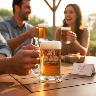 #1 Dad Personalized Name Engraved Father's Day Stein