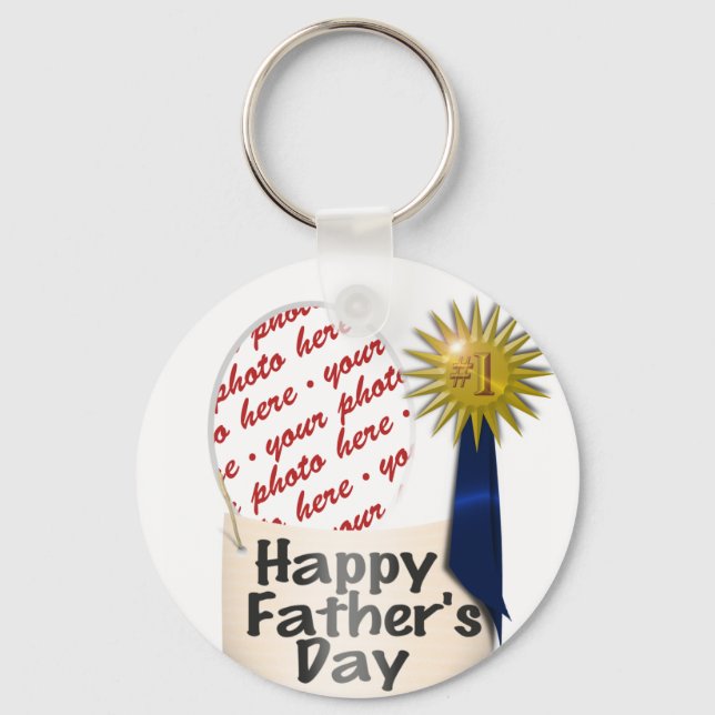 #1 Dad   Photo Frame Keychain (Front)