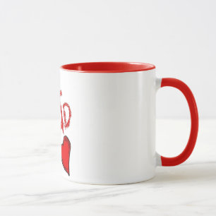 #1 dad red handled coffee cup