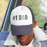 #1 Dad | Retro Father's Day Gift | Cool Trucker Hat<br><div class="desc">Give Dad the recognition he deserves with this classic “#1 DAD” retro-style trucker hat. Featuring bold typography with a soft vintage color gradient, this cap is a fun and functional gift for the world’s coolest dad. Perfect for Father's Day, birthdays, or just because! 👑 Why It’s a Hit: • Lightweight...</div>