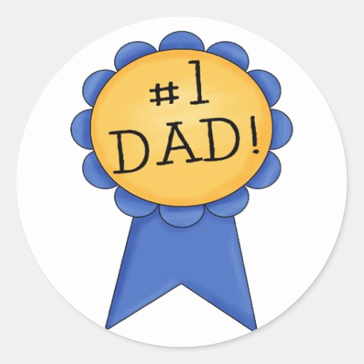 #1 Dad (ribbon) Round Sticker | Zazzle