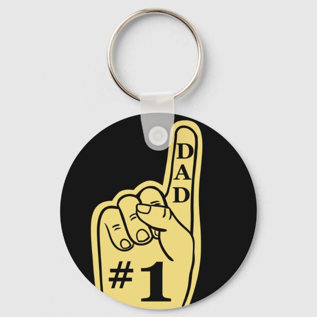 #1 Dad Sports Fan Hand Keychain (Front)