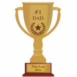 # 1 Dad Trophy Award Photo Sculpture<br><div class="desc">Your Dad is number 1! Make it official and give your favorite father this golden award. Can be personalized with name & saying.</div>