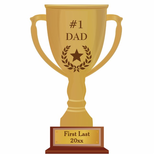 # 1 Dad Trophy Award Photo Sculpture (Front)