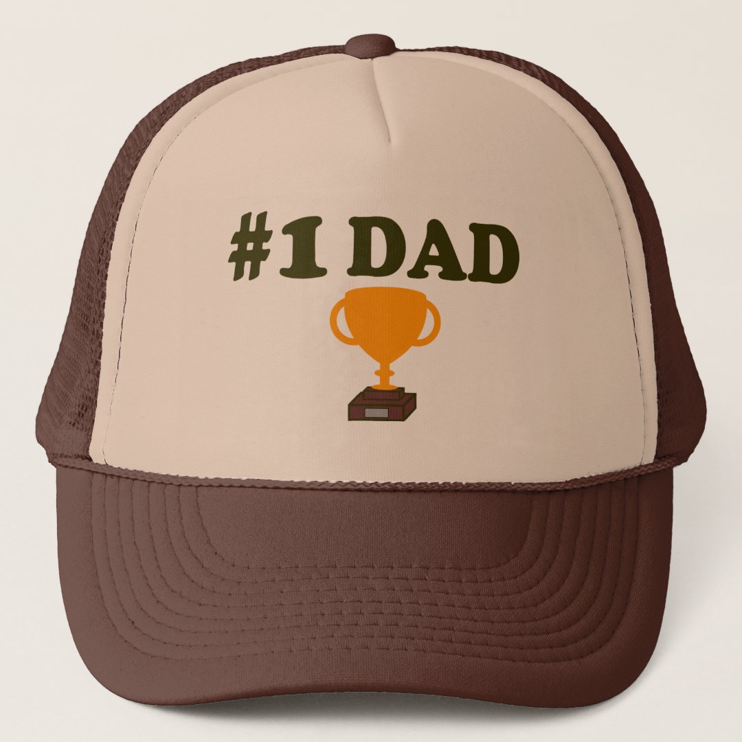 #1 Dad Trophy Hat | Zazzle