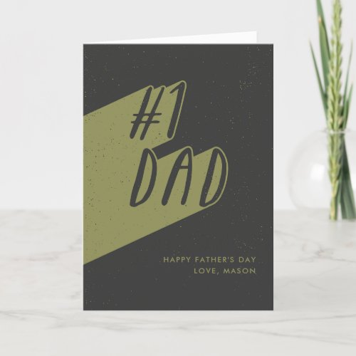 1 Dad Typographic Fathers Day Greeting Card