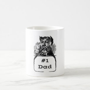 #1 Dad Vintage Drawing Coffee Mug
