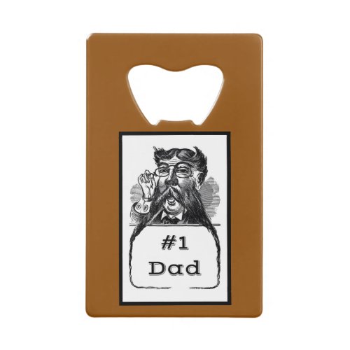 1 Dad Vintage Drawing Credit Card Bottle Opener