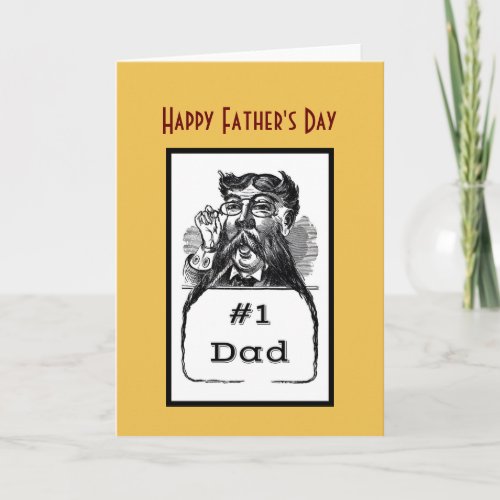 1 Dad Vintage Drawing Happy Fathers Day Card