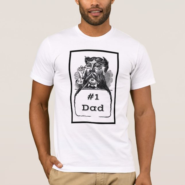 #1 Dad Vintage Drawing T-Shirt (Front)