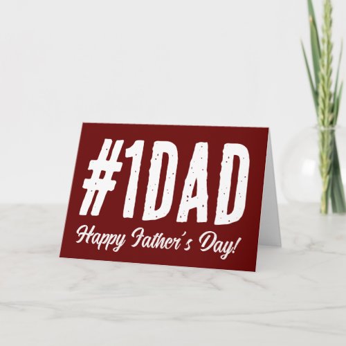 1 DAD Vintage typography Happy Fathers Day Card
