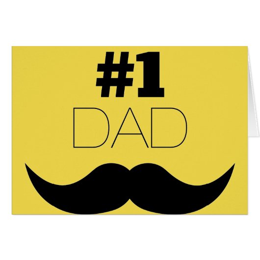 #1 Dad Yellow and Black Mustache - Number One (Front Horizontal)