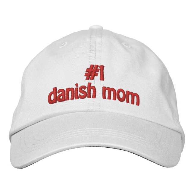 #1 Danish Mom Embroidered Baseball Hat (Front)