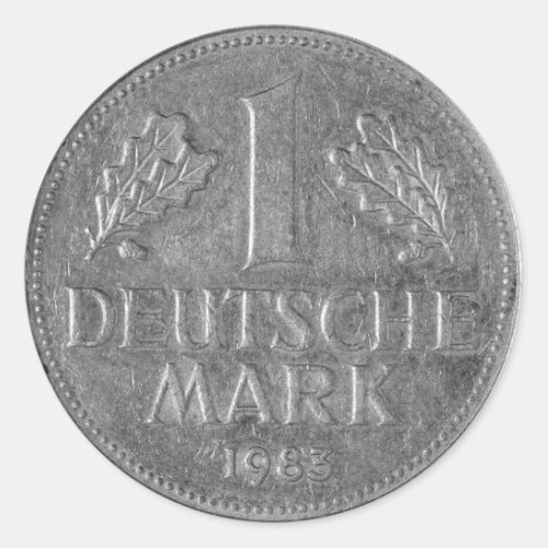 1  deutsche  mark  Germany Classic Round Sticker