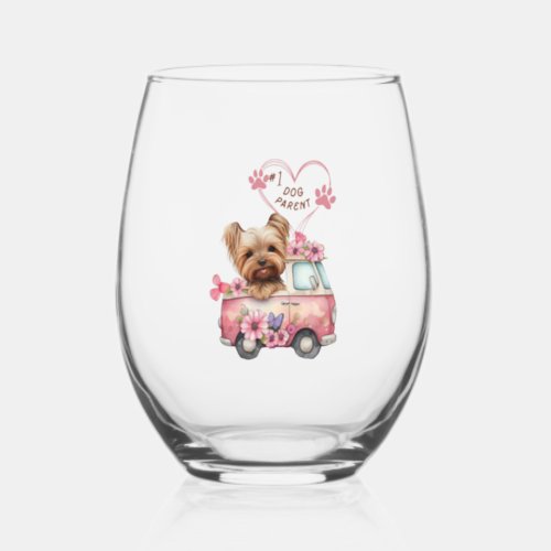 1 Dog Parent Stemless Wine Glass
