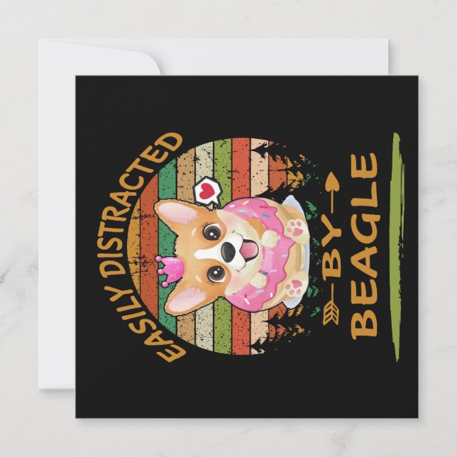 1 Easily Distracted By Beagle Invitation (Front)