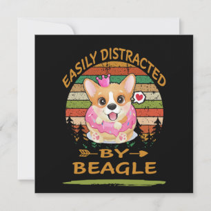 1 Easily Distracted By Beagle Invitation