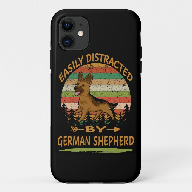 1 Easily Distracted By German Shepherd Case-Mate iPhone Case (Back)