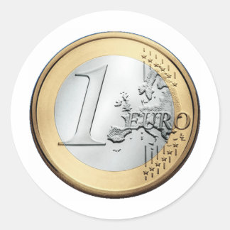 1 EURO Coin Classic Round Sticker