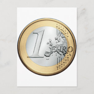 1 EURO Coin Postcard