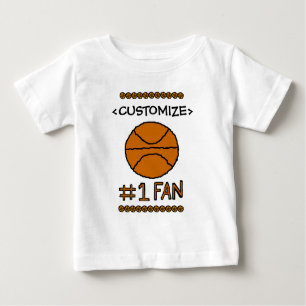 #1 Fan Basketball Customize it Baby T-Shirt