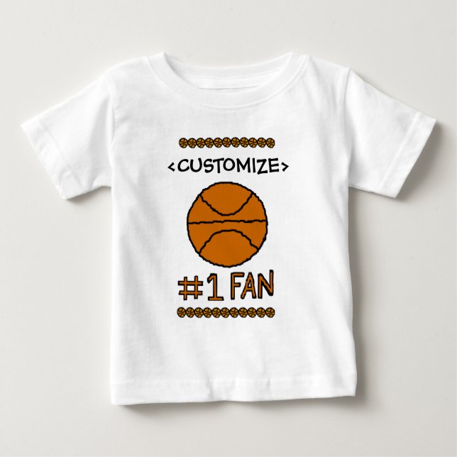 #1 Fan Basketball Customize it Baby T-Shirt (Front)