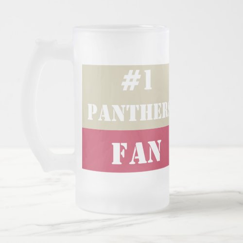 1 Fan Gold and Maroon Frosted Glass Beer Mug