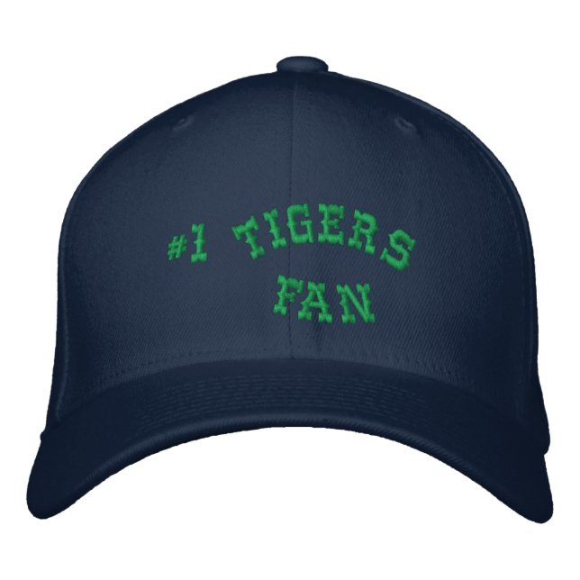 #1 Fan Navy and Green Basic Flexfit Wool Embroidered Baseball Cap (Front)