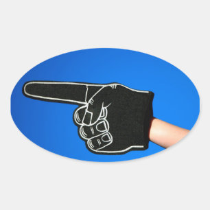 #1 Foam Finger Oval Sticker