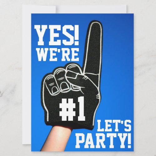 1 Foam Finger Party Invitation
