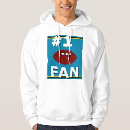 #1 Football Fan Teal and Gold Sweatshirt