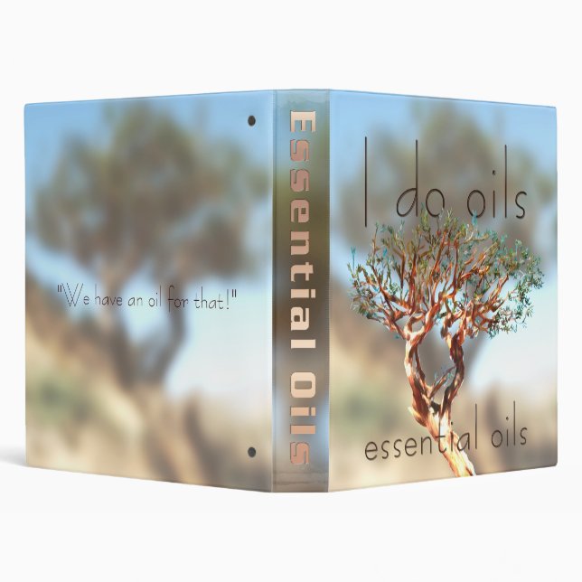1" Frankincense (Boswellia) Tree w/  I Do Oils 3 Ring Binder (Background)