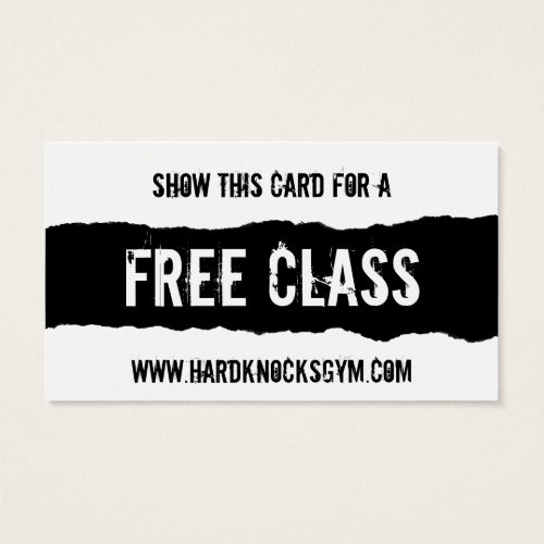 1 Free Class Workout Gym business card VIP pass