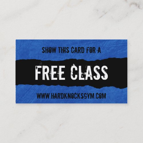 1 Free Class Workout Gym business card VIP pass