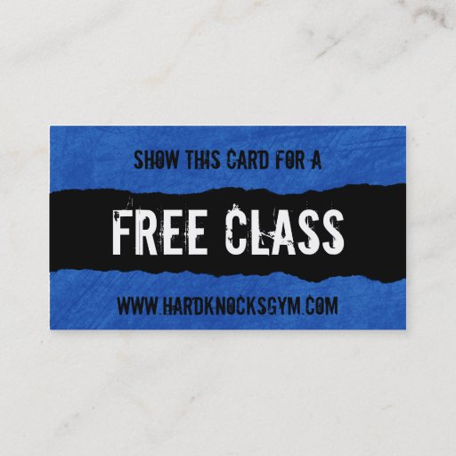 Customizable 1 Free Class Workout Gym business card VIP pass